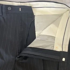 Pantalon Chaps Homme 100% Coton Rayé Blanc/bleu - Taille 36x30 - Neuf Avec étiquettes